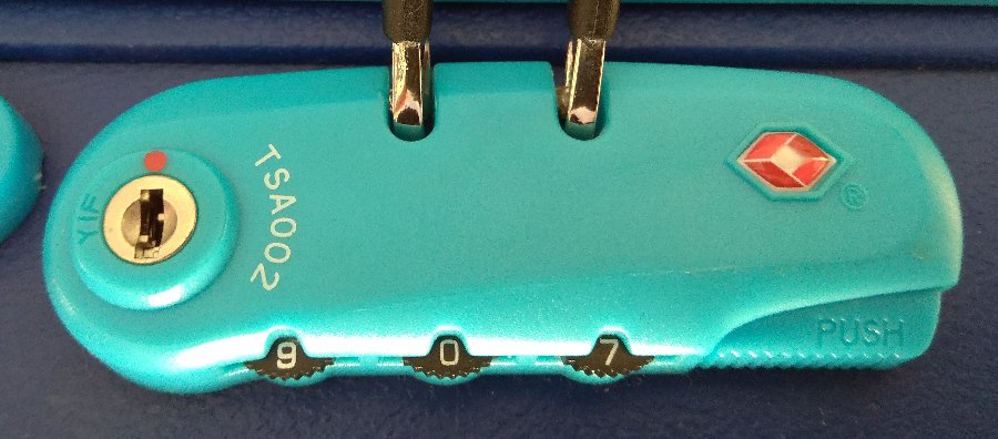 Typical luggage case padlock