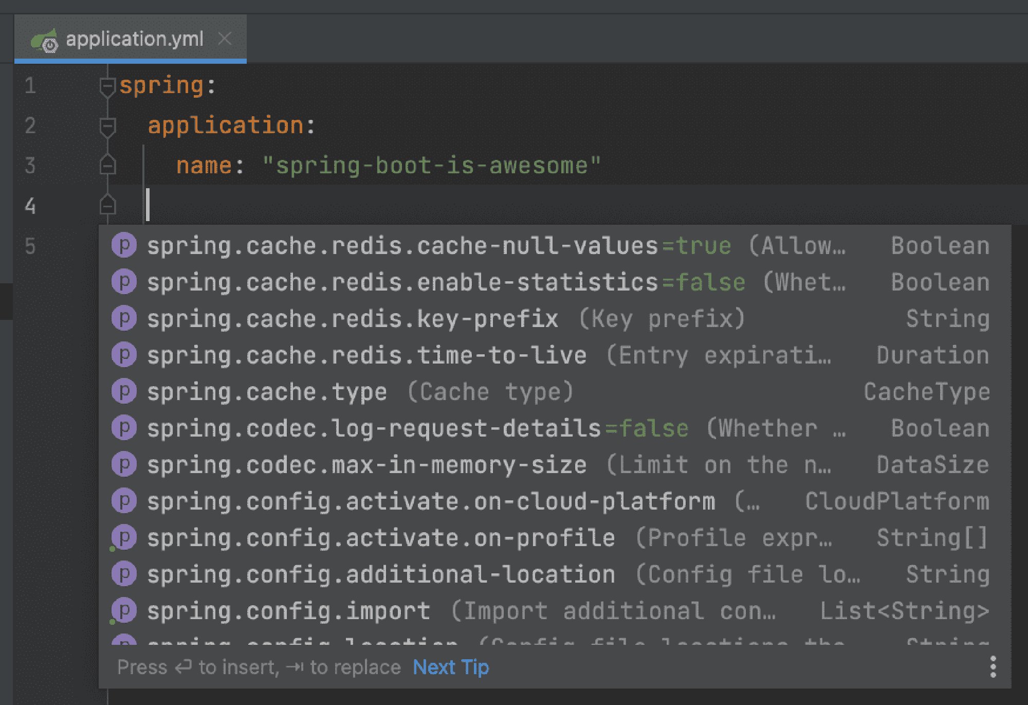 A screenshot presenting providing Spring Boot configuration using IntelliJ IDEA